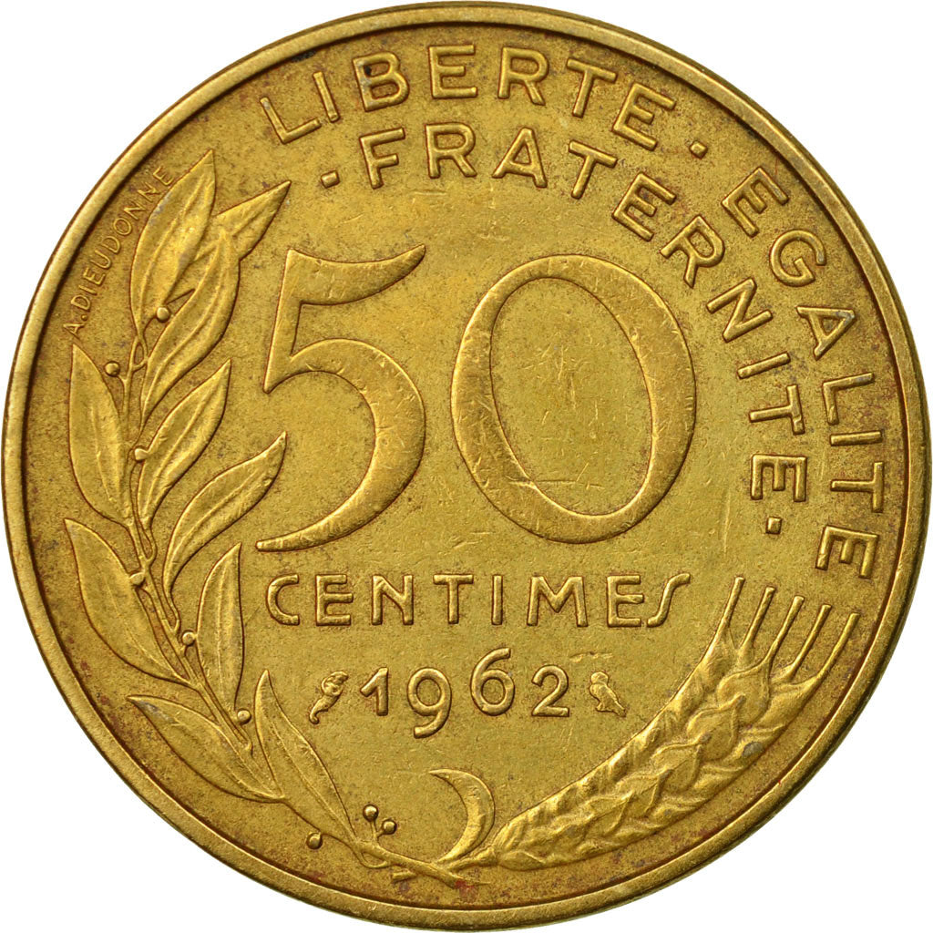 Coin, France, Marianne, 50 Centimes, 1962, Paris, EF(40-45), Aluminum-Bronze