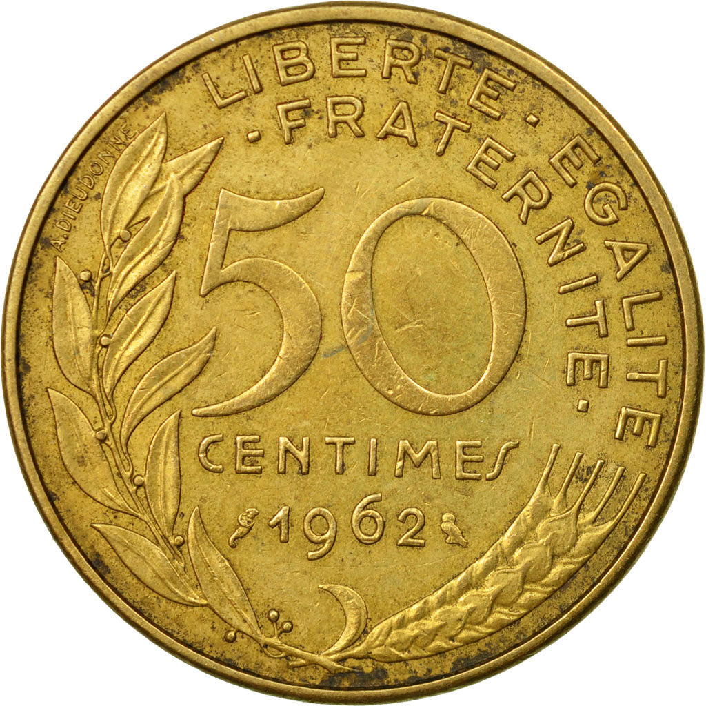 Coin, France, Marianne, 50 Centimes, 1962, Paris, EF(40-45), Aluminum-Bronze