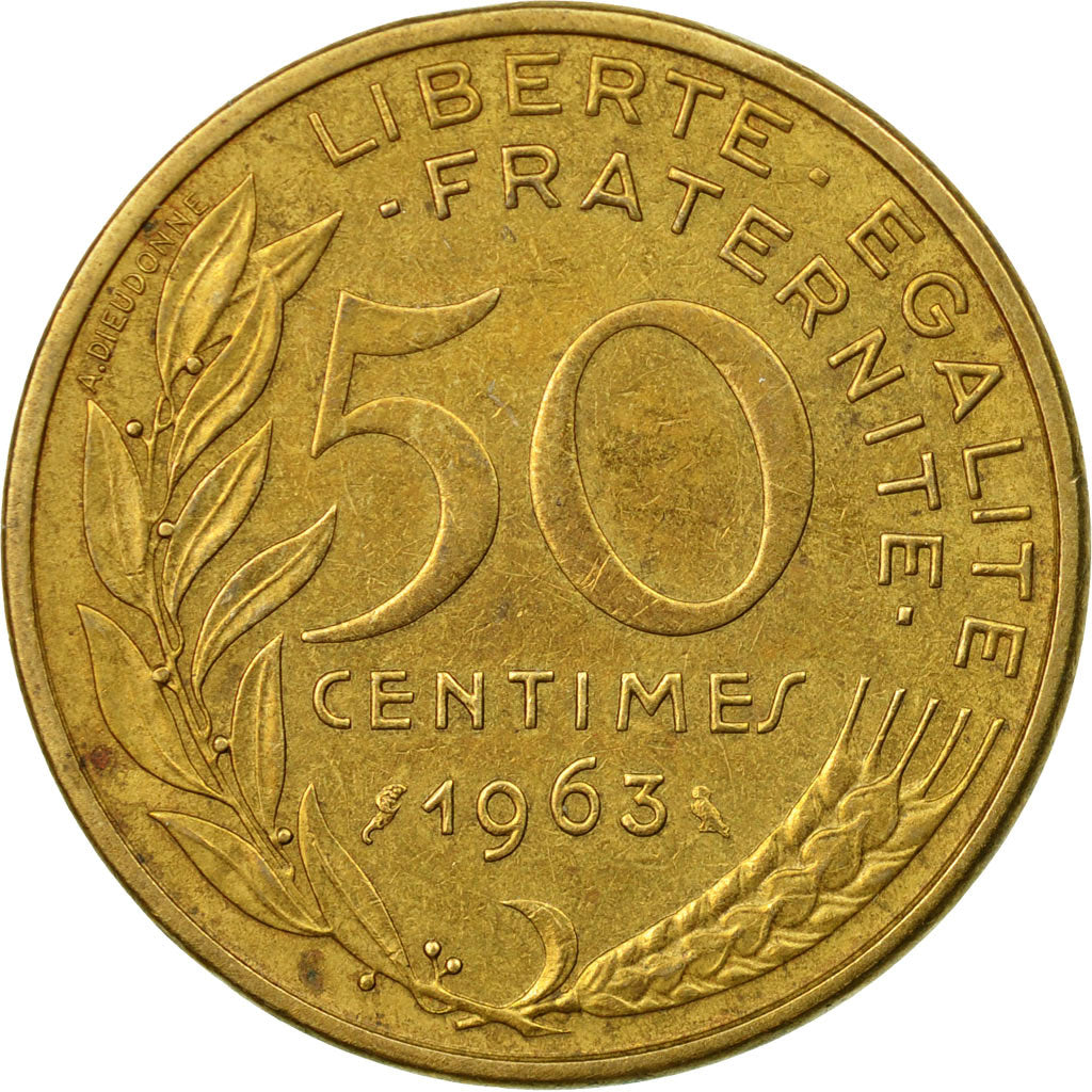 Coin, France, Marianne, 50 Centimes, 1963, Paris, EF(40-45), Aluminum-Bronze