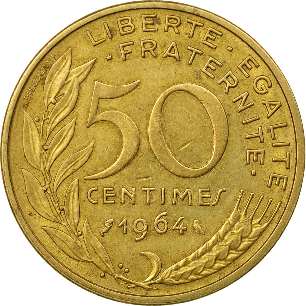 Coin, France, Marianne, 50 Centimes, 1964, Paris, EF(40-45), Aluminum-Bronze