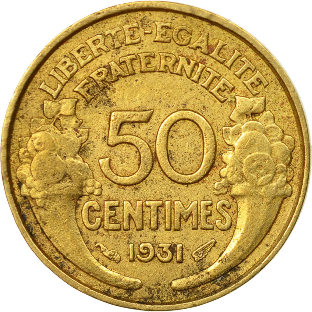 Moneta, Francia, Morlon, 50 Centimes, 1931, Paris, BB, Alluminio-bronzo