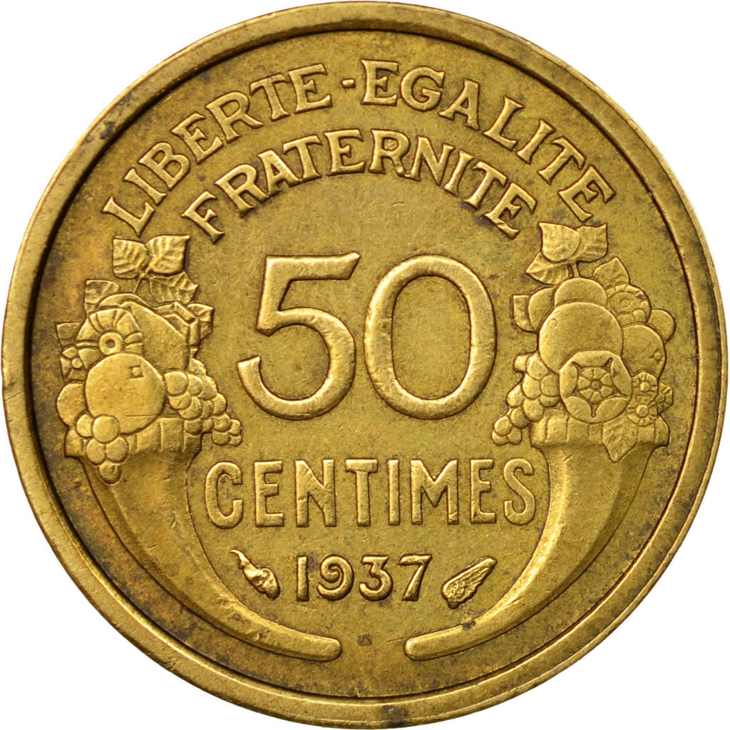 Monnaie, France, Morlon, 50 Centimes, 1937, Paris, TTB, Aluminum-Bronze