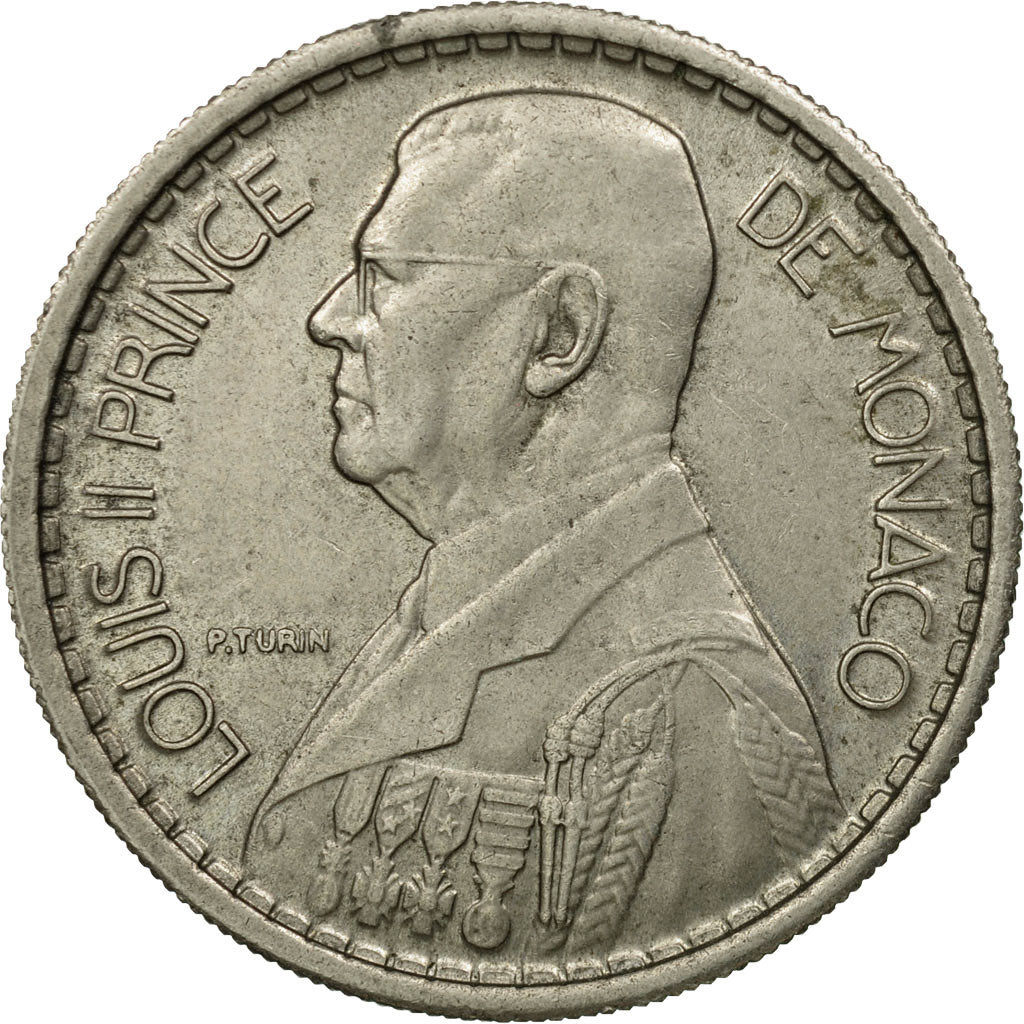 Coin, Monaco, Louis II, 10 Francs, 1946, Poissy, EF(40-45), Copper-nickel