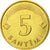 Moneda, Letonia, 5 Santimi, 1992, SC, Níquel - latón, KM:16
