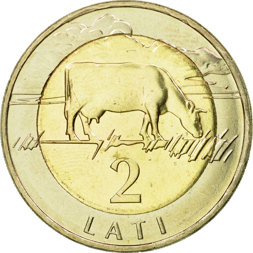 Coin, Latvia, 2 Lati, 1999, MS(63), Bi-Metallic, KM:38