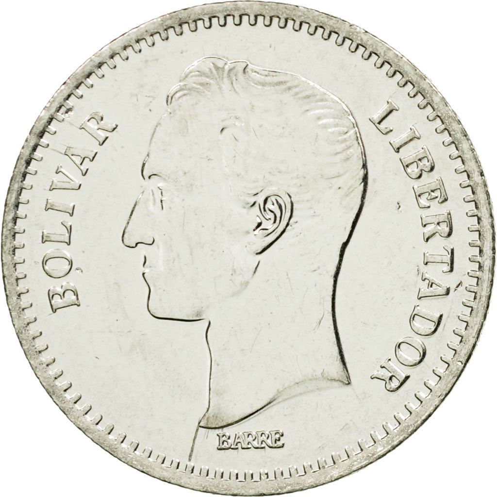 Coin, Venezuela, 25 Centimos, 1989, MS(63), Nickel Clad Steel, KM:50a