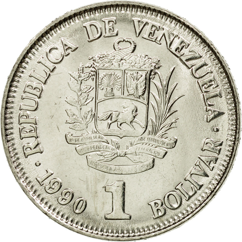 Monnaie, Venezuela, Bolivar, 1990, SPL, Nickel Clad Steel, KM:52a.2