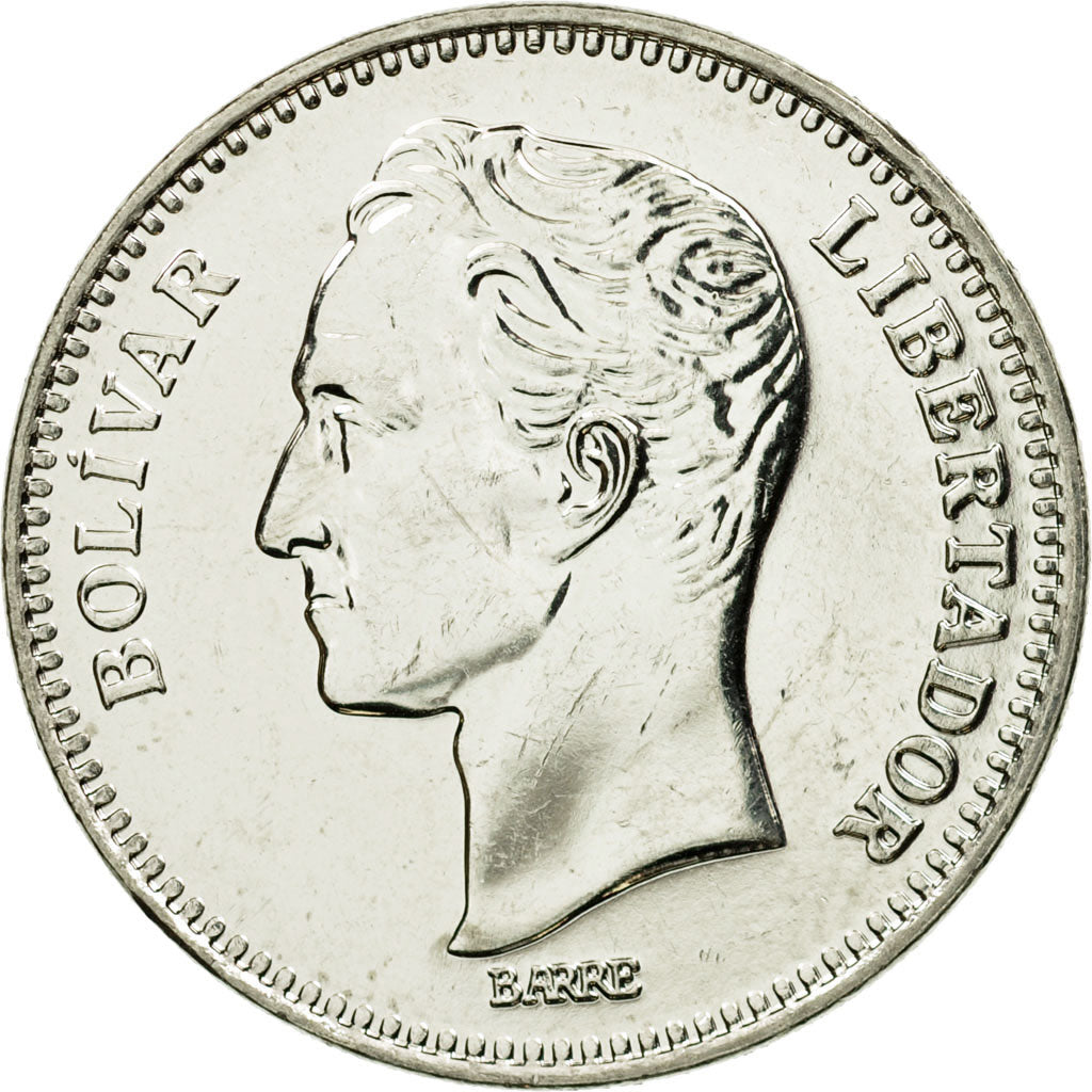 Münze, Venezuela, 2 Bolivares, 1990, UNZ, Nickel Clad Steel, KM:43a.1