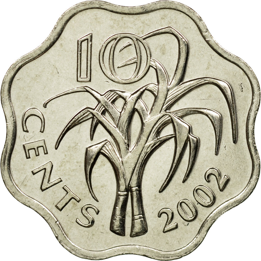 Coin, Swaziland, King Msawati III, 10 Cents, 2002, British Royal Mint, MS(63)