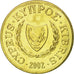 Coin, Cyprus, 10 Cents, 2002, MS(63), Nickel-brass, KM:56.3