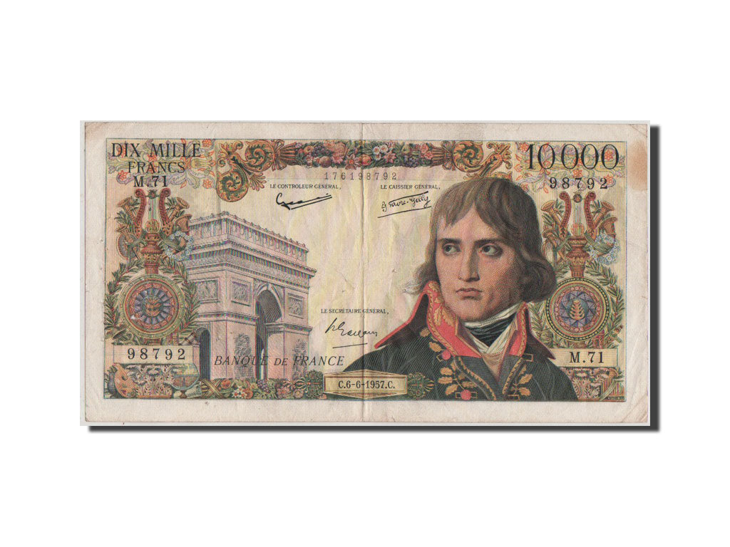 France, 10,000 Francs, 10 000 F 1955-1958 ''Bonaparte'', 1957, KM #136b,...
