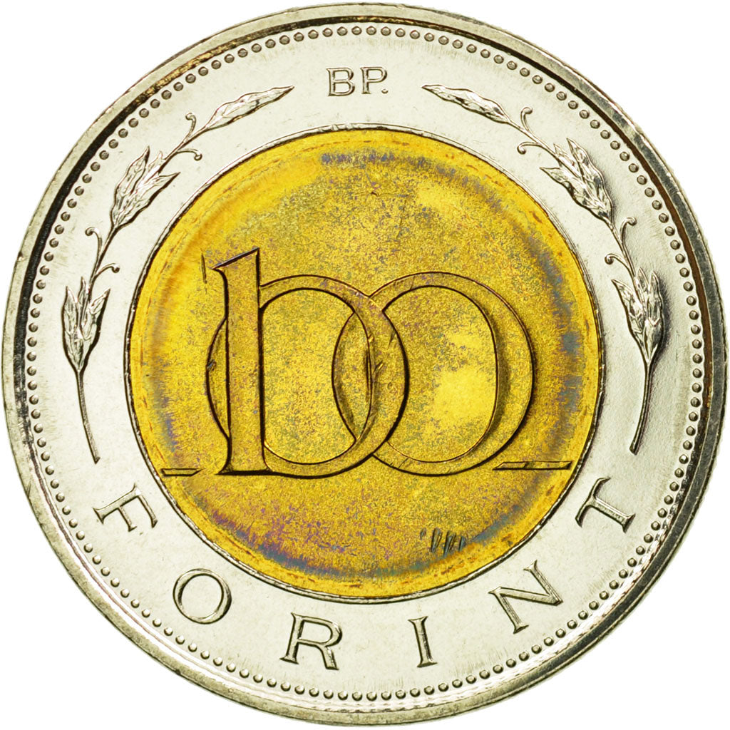 Coin, Hungary, 100 Forint, 1996, Budapest, EF(40-45), Bi-Metallic, KM:721