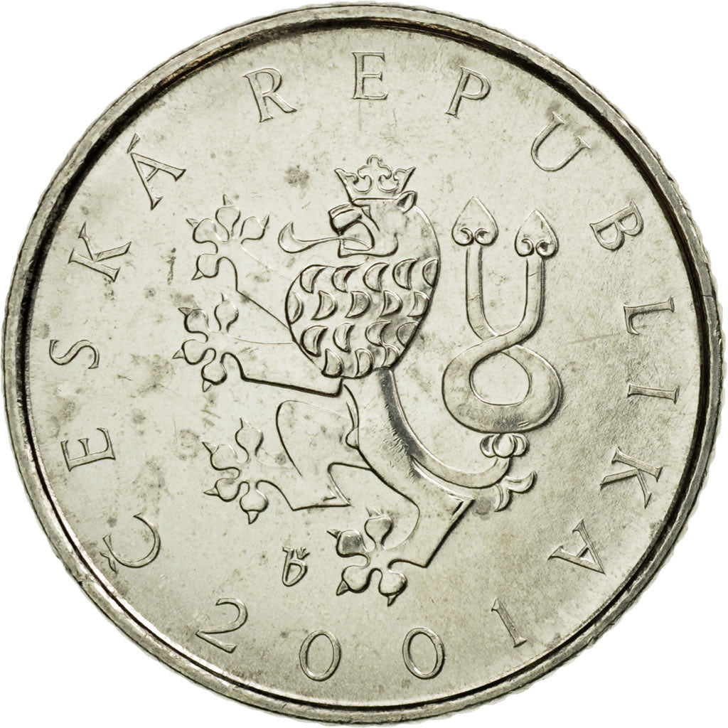 Coin, Czech Republic, Koruna, 2001, EF(40-45), Nickel plated steel, KM:7