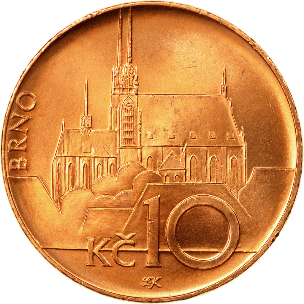 Coin, Czech Republic, 10 Korun, 2003, EF(40-45), Copper Plated Steel, KM:4