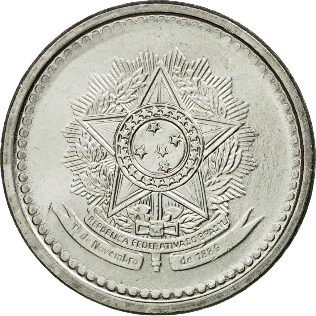 Coin, Brazil, 10 Centavos, 1987, EF(40-45), Stainless Steel, KM:602