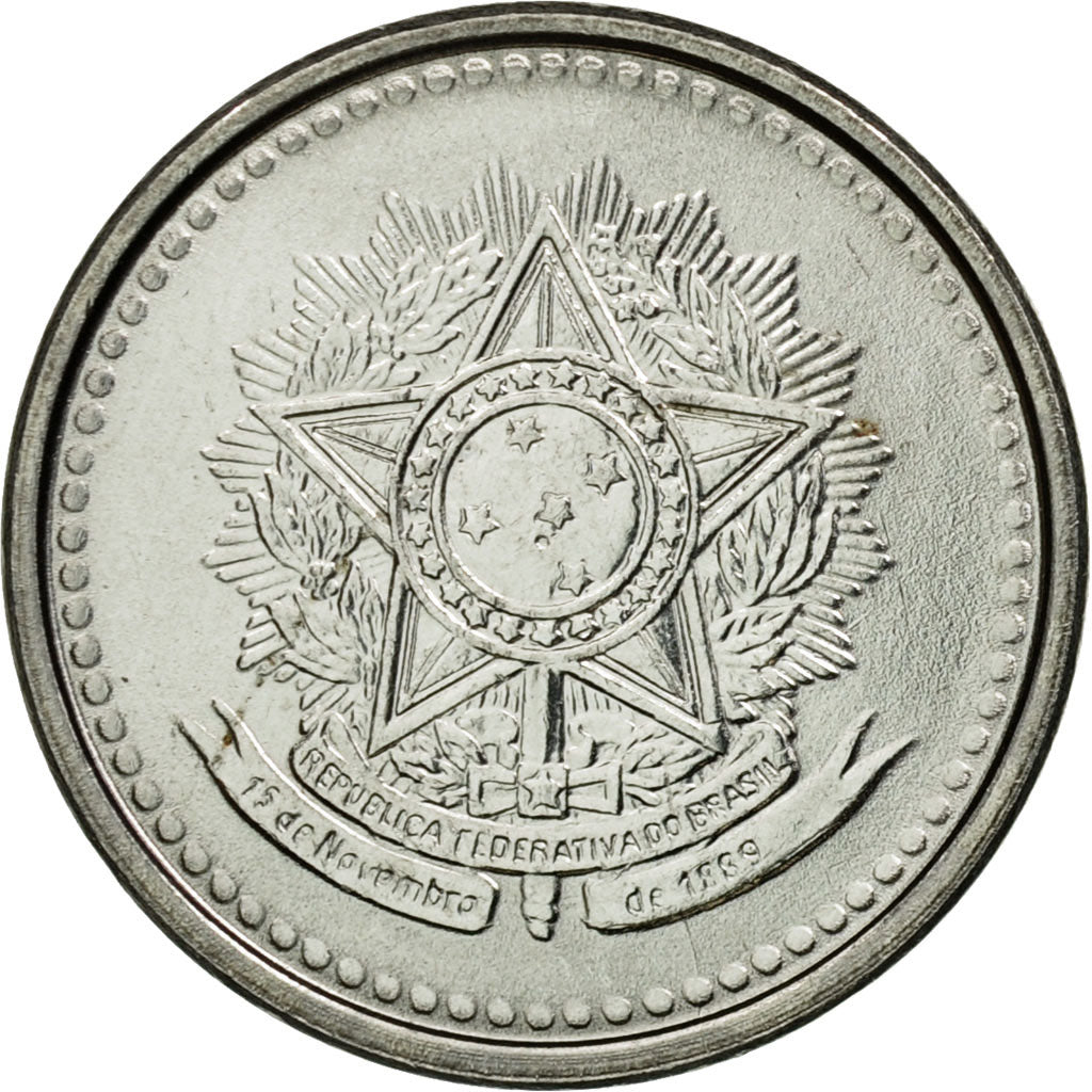 Coin, Brazil, 5 Centavos, 1986, EF(40-45), Stainless Steel, KM:601