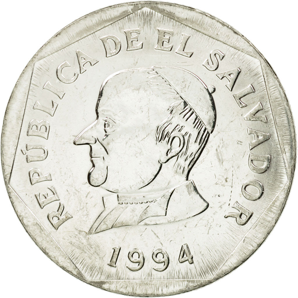 Coin, El Salvador, 25 Centavos, 1994, British Royal Mint, AU(55-58), Nickel Clad