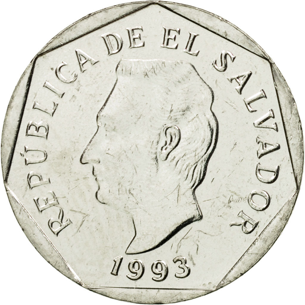Moneta, El Salvador, 5 Centavos, 1993, British Royal Mint, SPL-, Acciaio