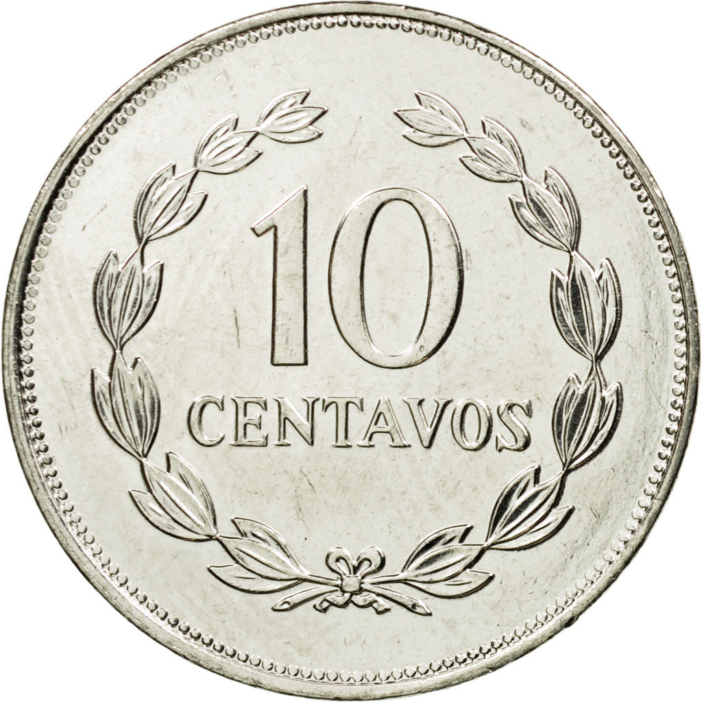 Coin, El Salvador, 10 Centavos, 1993, British Royal Mint, AU(55-58), Nickel Clad