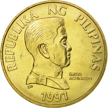 Coin, Philippines, 5 Piso, 1991, AU(55-58), Nickel-brass, KM:259