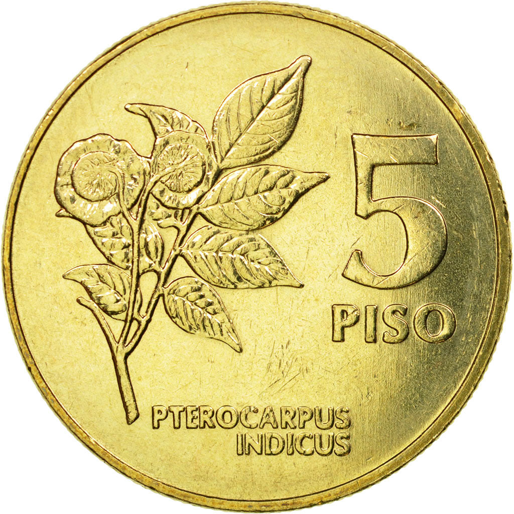 Coin, Philippines, 5 Piso, 1991, AU(55-58), Nickel-brass, KM:259