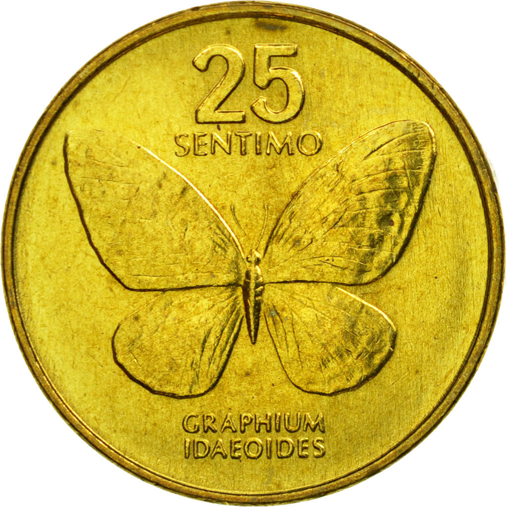 Coin, Philippines, 25 Sentimos, 1991, EF(40-45), Brass, KM:241.2