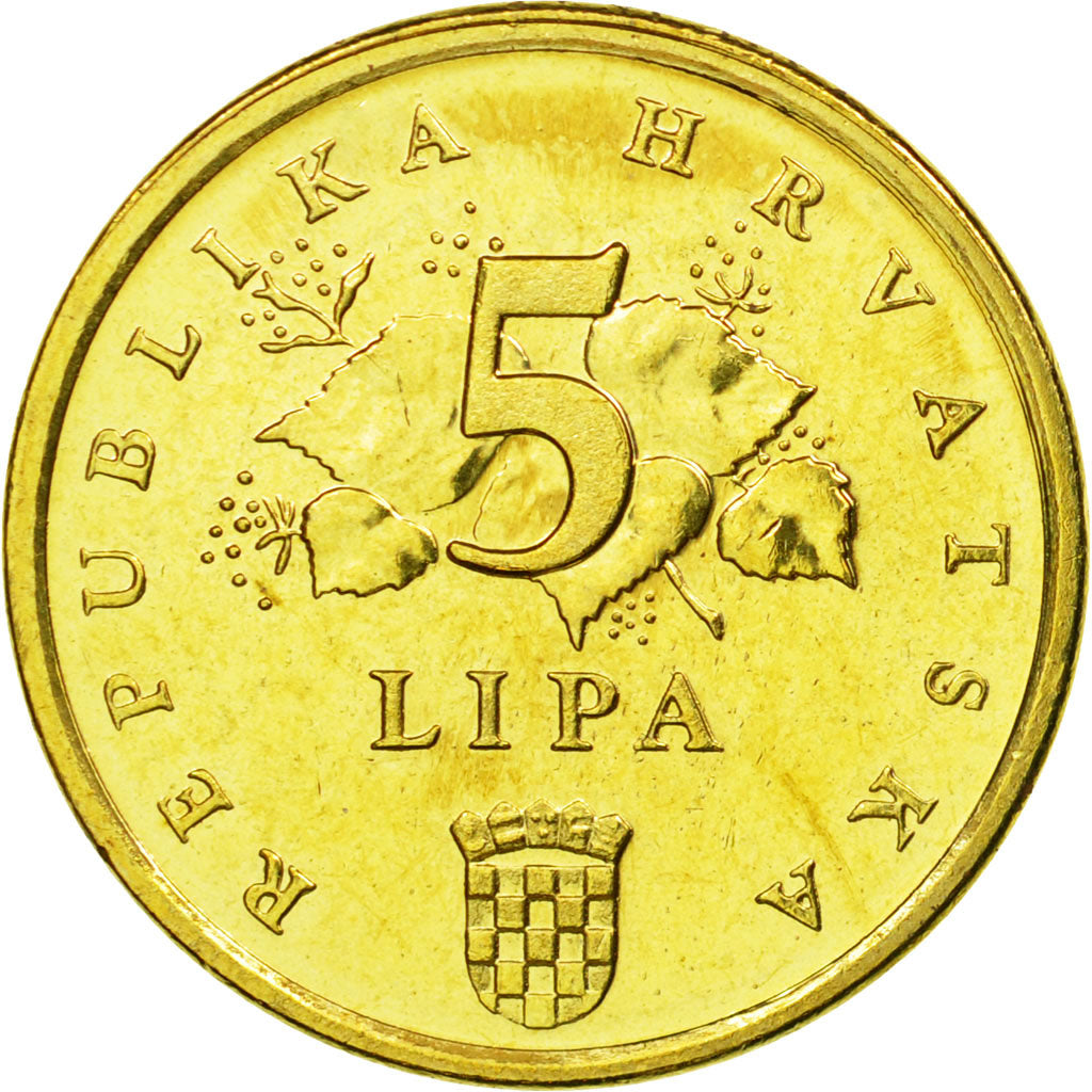 Moneta, Croazia, 5 Lipa, 2000, BB, Acciaio placcato ottone, KM:15