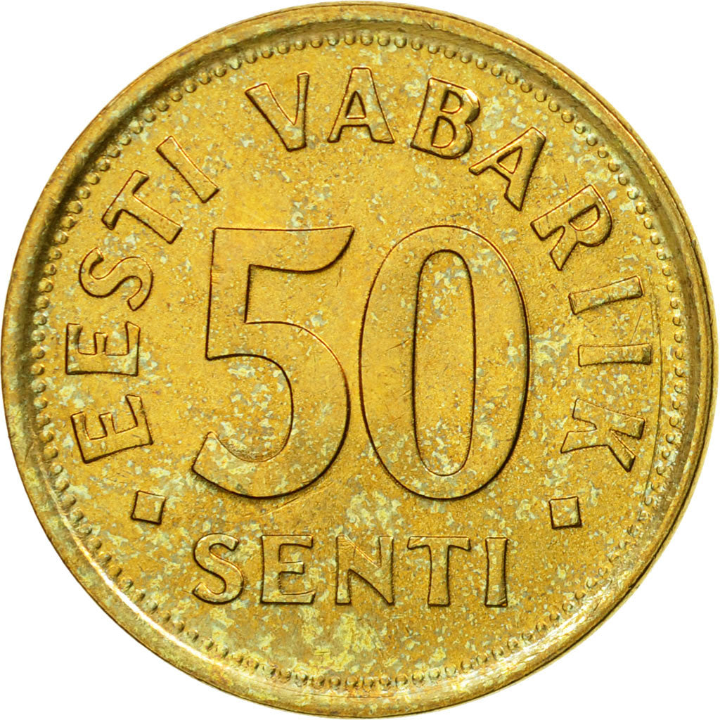 Moneta, Estonia, 50 Senti, 1992, MB+, Alluminio-bronzo, KM:24