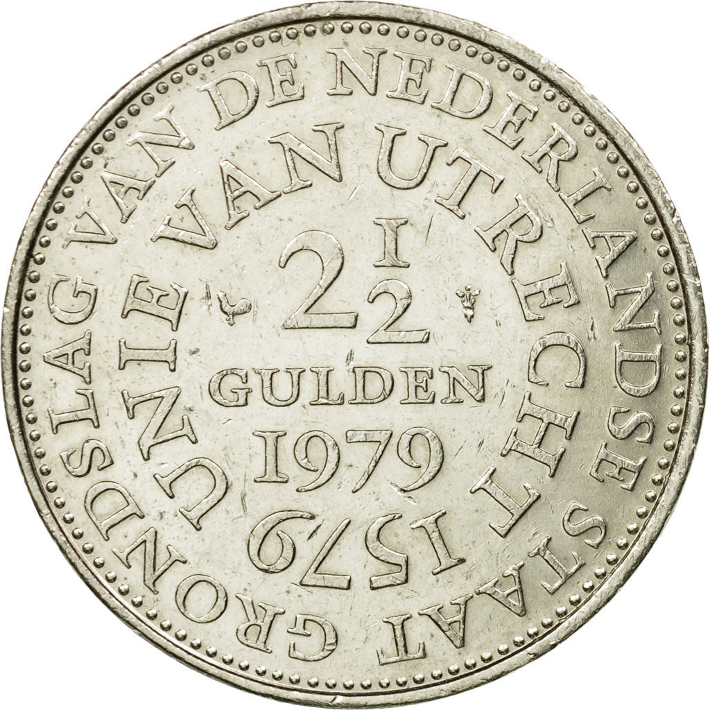 Coin, Netherlands, Juliana, 2-1/2 Gulden, 1979, EF(40-45), Nickel, KM:197