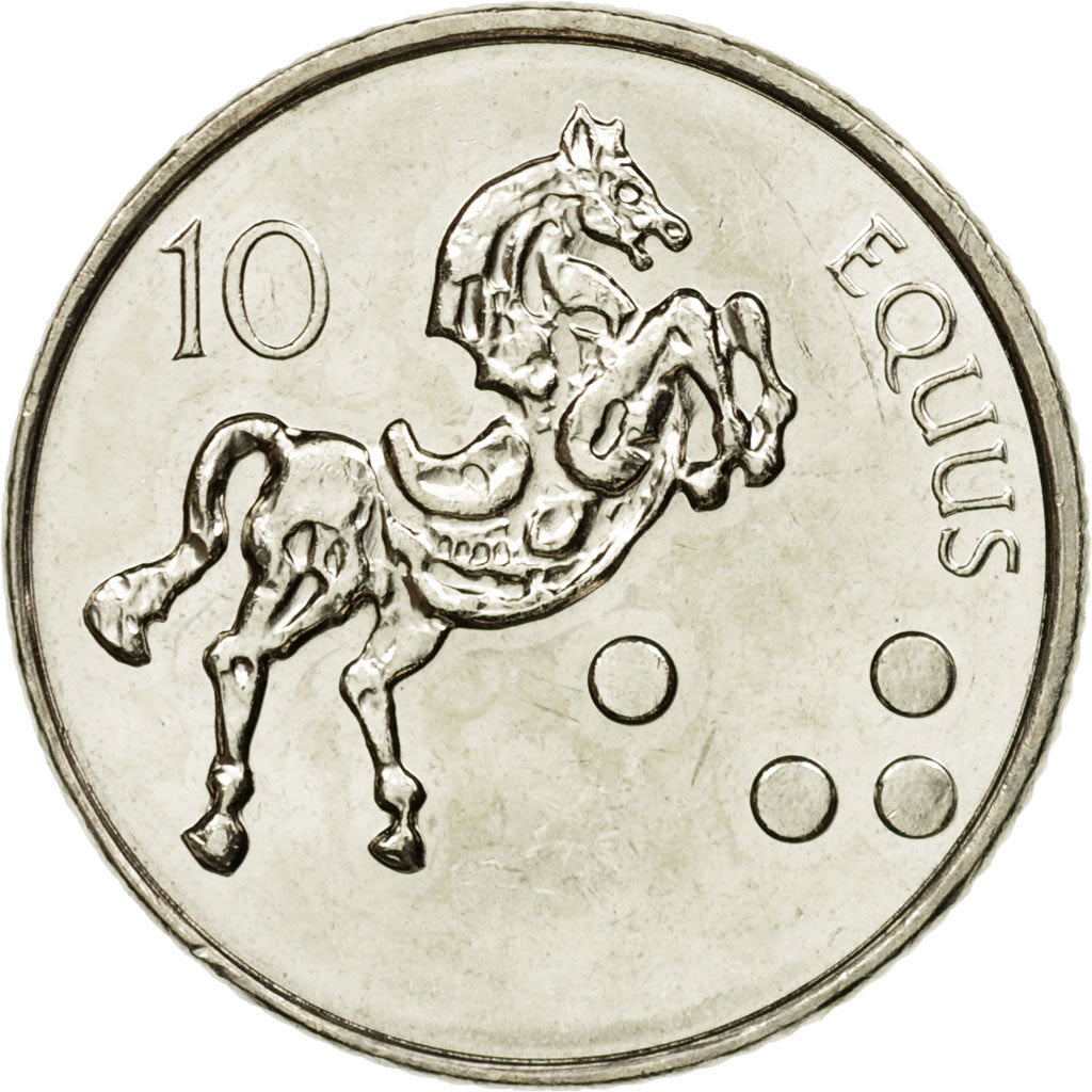 Coin, Slovenia, 10 Tolarjev, 2005, AU(55-58), Copper-nickel, KM:41
