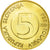 Moneta, Słowenia, 5 Tolarjev, 2000, AU(55-58), Mosiądz niklowy, KM:6