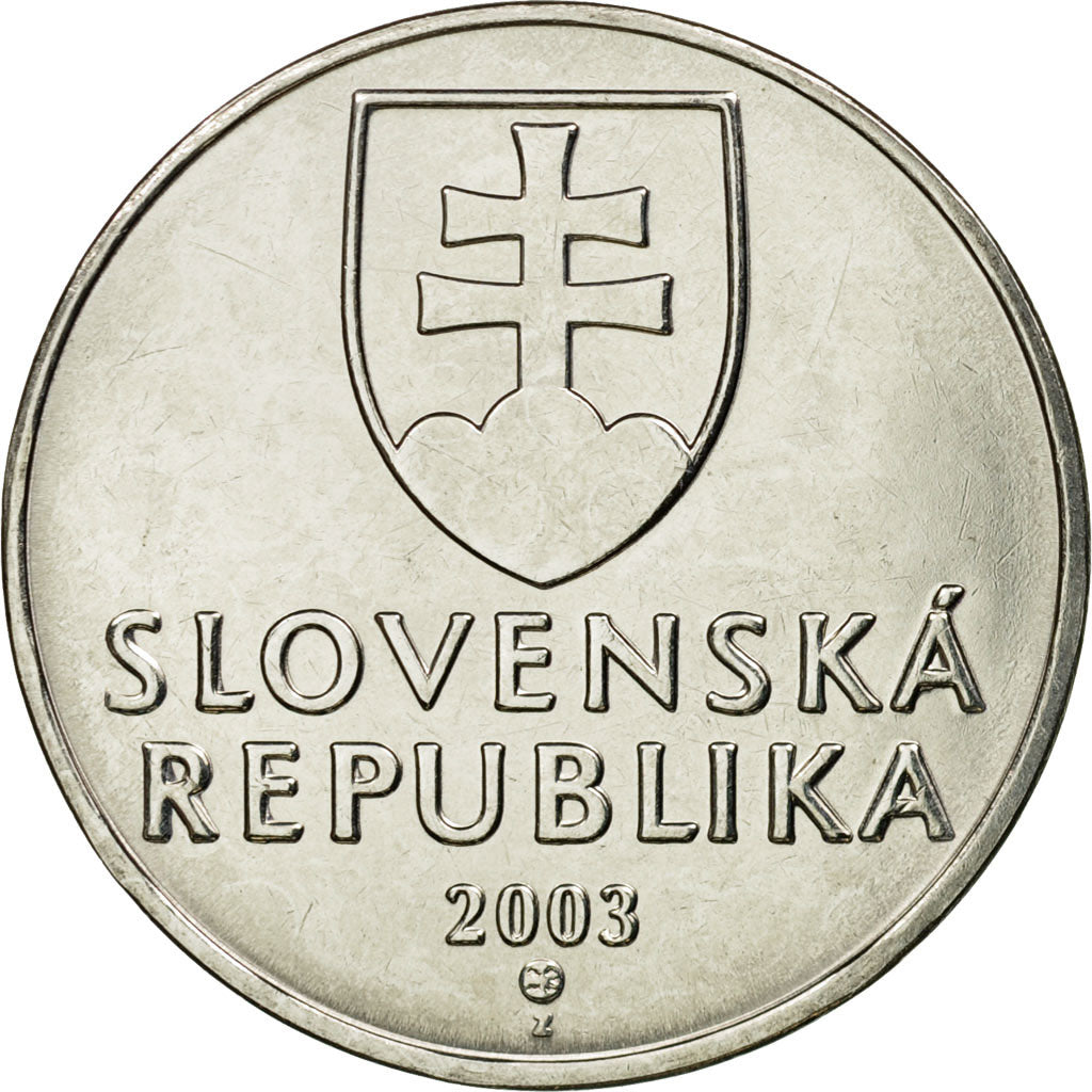 Munten, Slowakije, 2 Koruna, 2003, PR, Nickel plated steel, KM:13