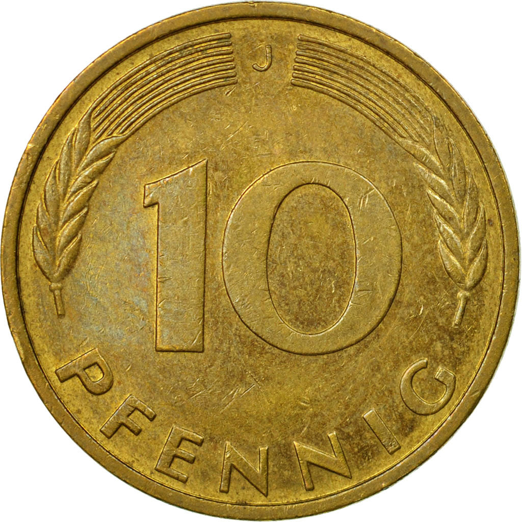 Coin, GERMANY - FEDERAL REPUBLIC, 10 Pfennig, 1994, Hambourg, EF(40-45), Brass