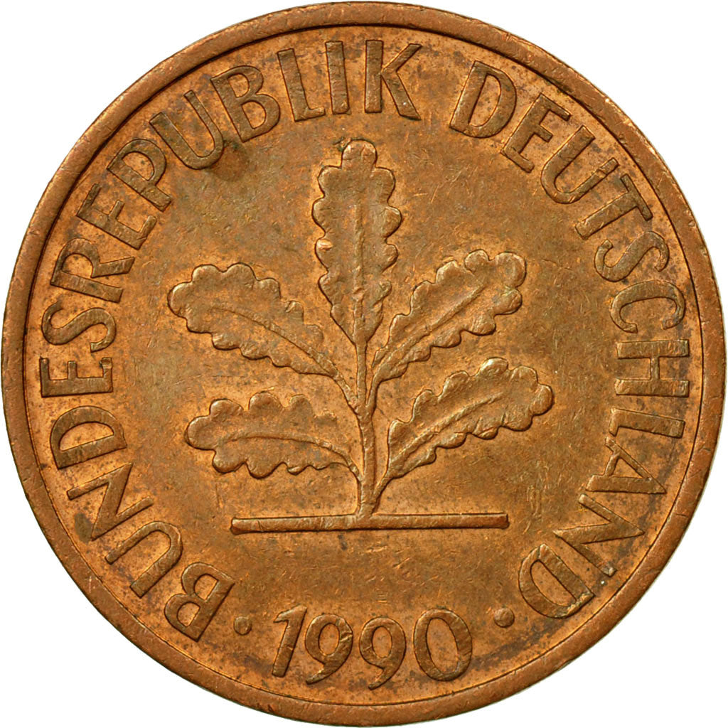 Monnaie, République fédérale allemande, 2 Pfennig, 1990, Munich, TTB, Copper