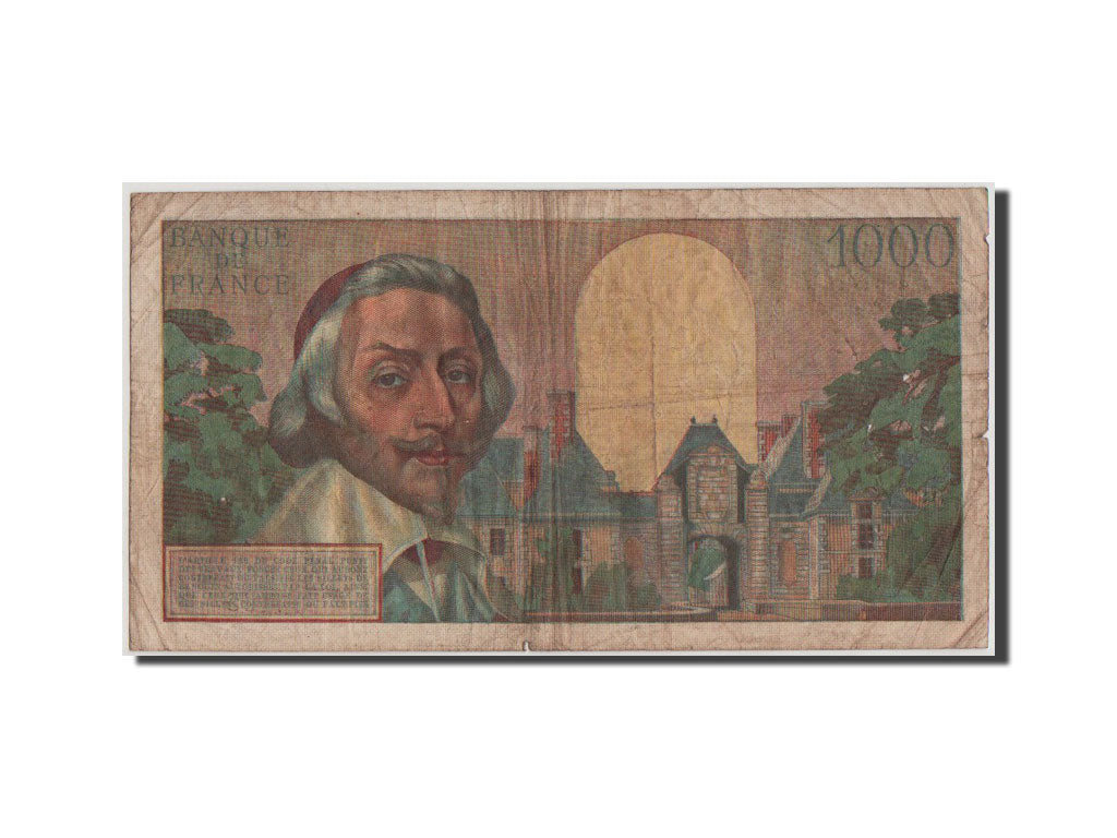 Geldschein, Frankreich, 1000 Francs, 1 000 F 1953-1957 ''Richelieu'', 1955, S