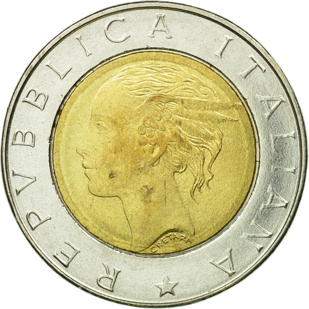 Coin, Italy, 500 Lire, 1996, Rome, AU(55-58), Bi-Metallic, KM:181