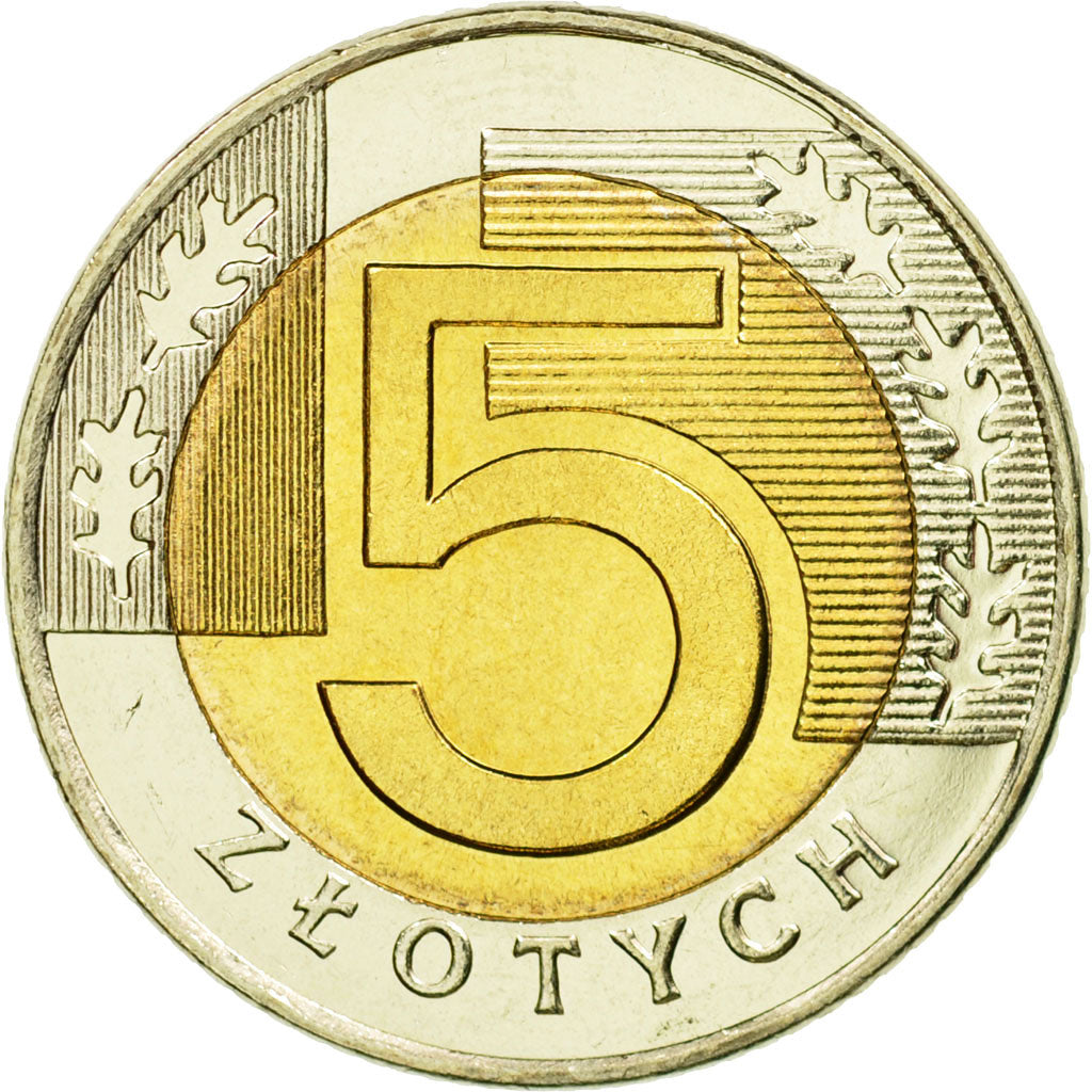 Moneta, Polonia, 5 Zlotych, 1996, Warsaw, SPL, Bi-metallico, KM:284