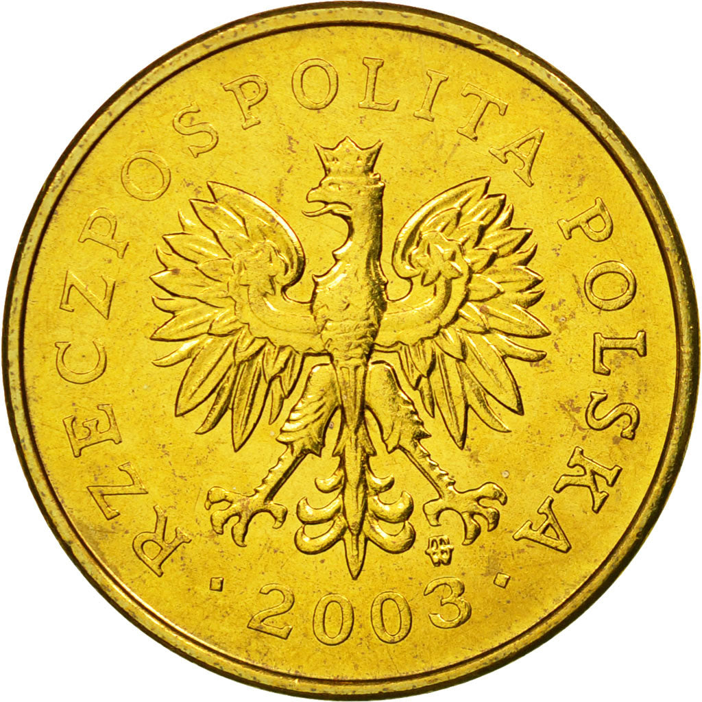 Coin, Poland, 2 Grosze, 2003, Warsaw, AU(55-58), Brass, KM:277