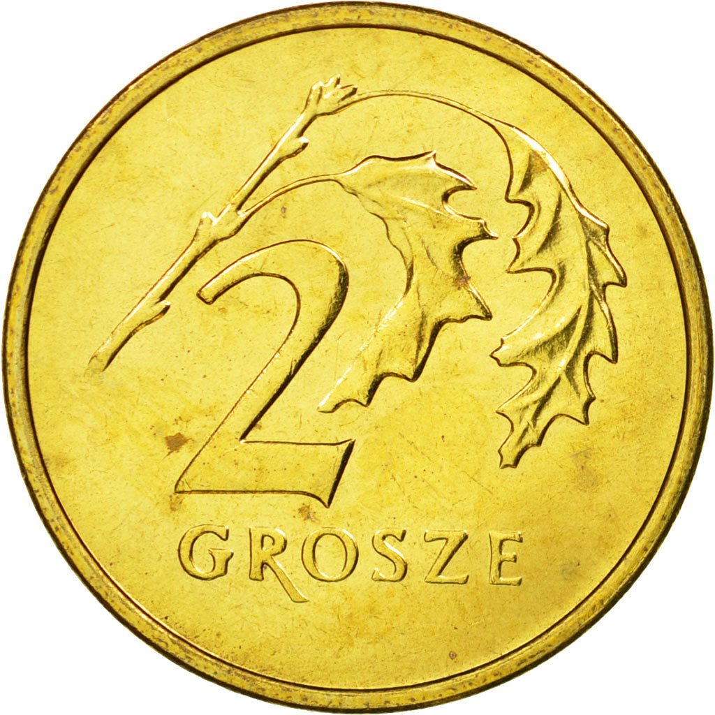 Coin, Poland, 2 Grosze, 2003, Warsaw, AU(55-58), Brass, KM:277