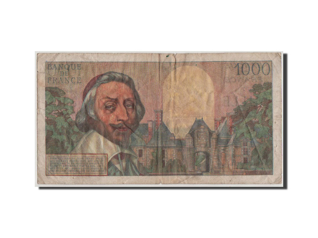 France, 1000 Francs, 1 000 F 1953-1957 ''Richelieu'', 1956, KM #134a,...