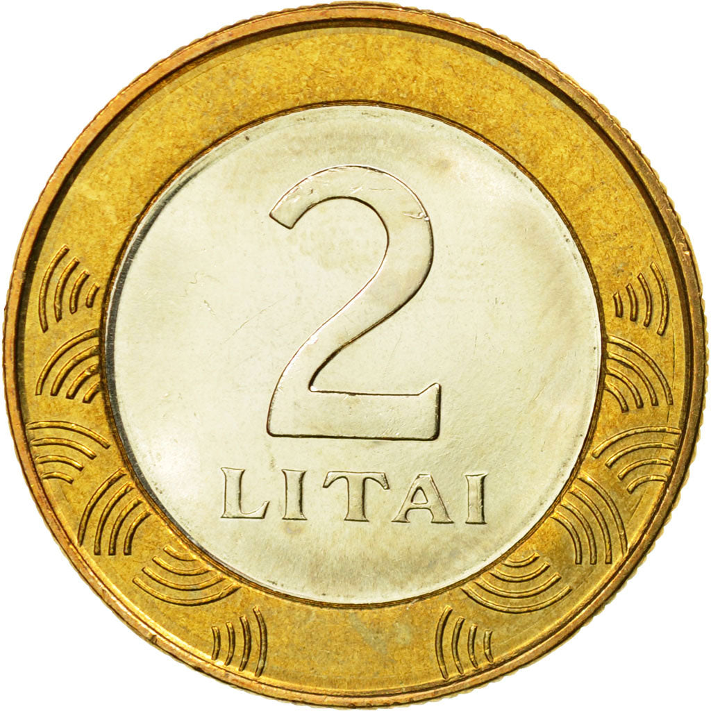 Coin, Lithuania, 2 Litai, 2002, AU(55-58), Bi-Metallic, KM:112