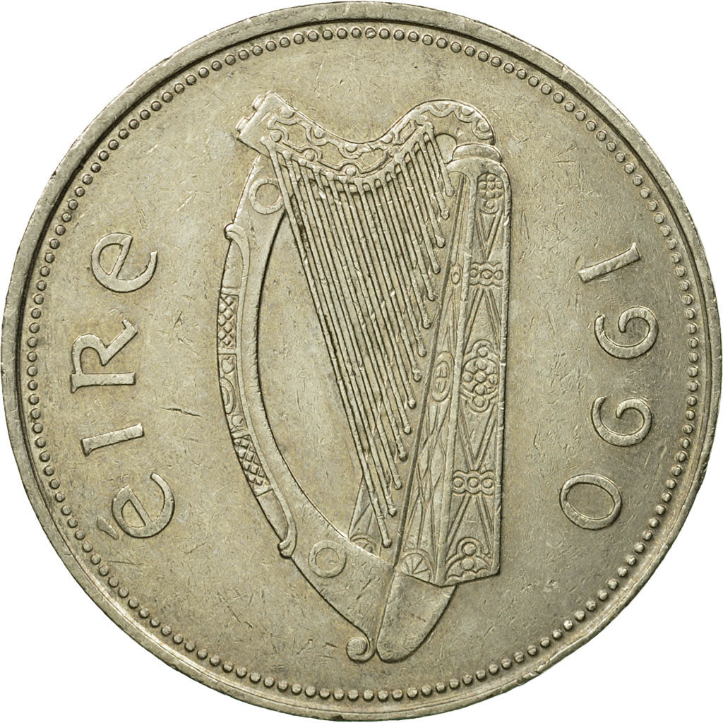 Moneta, REPUBBLICA D’IRLANDA, Punt, Pound, 1990, BB, Rame-nichel, KM:27