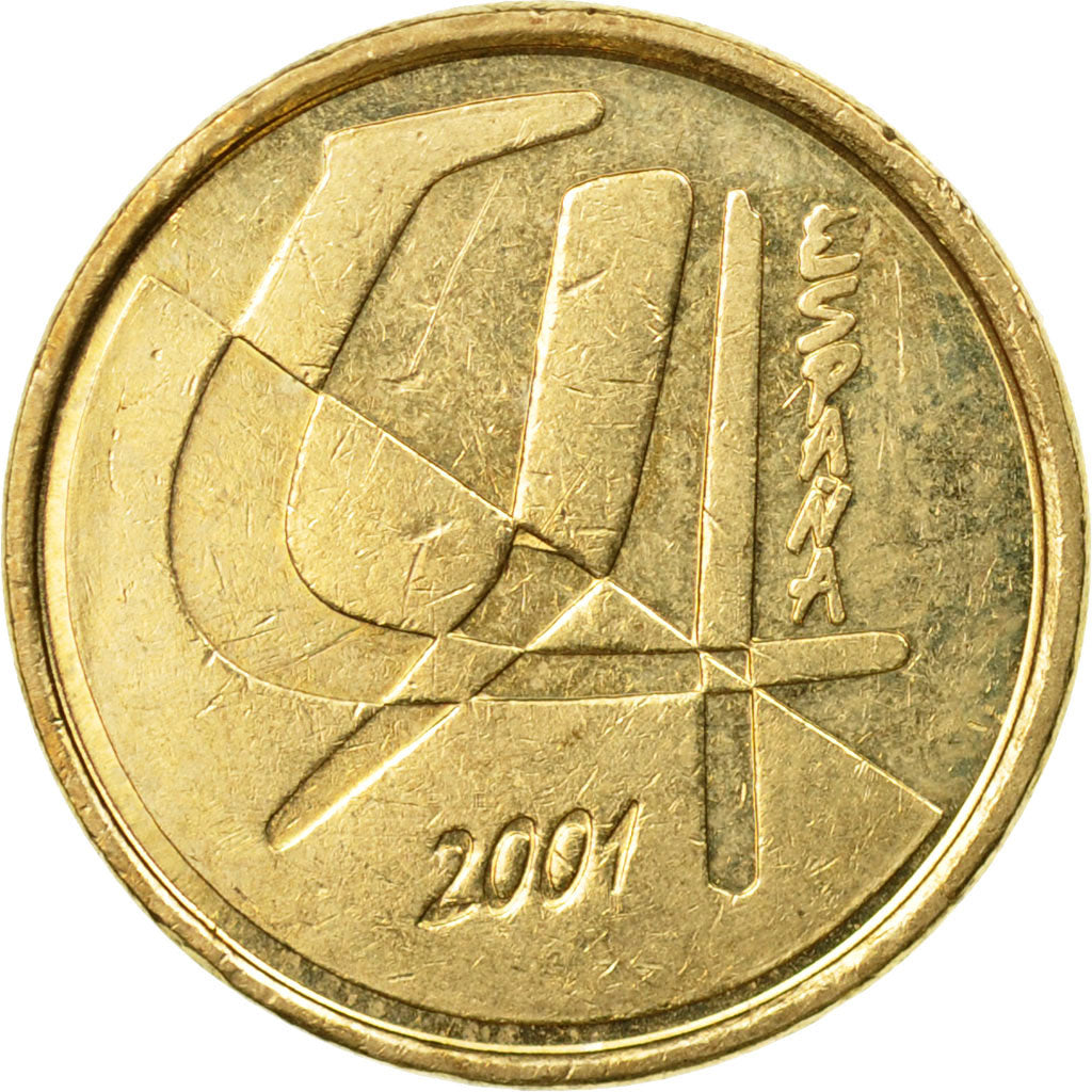 Moneda, España, Juan Carlos I, 5 Pesetas, 2001, Madrid, MBC, Aluminio - bronce