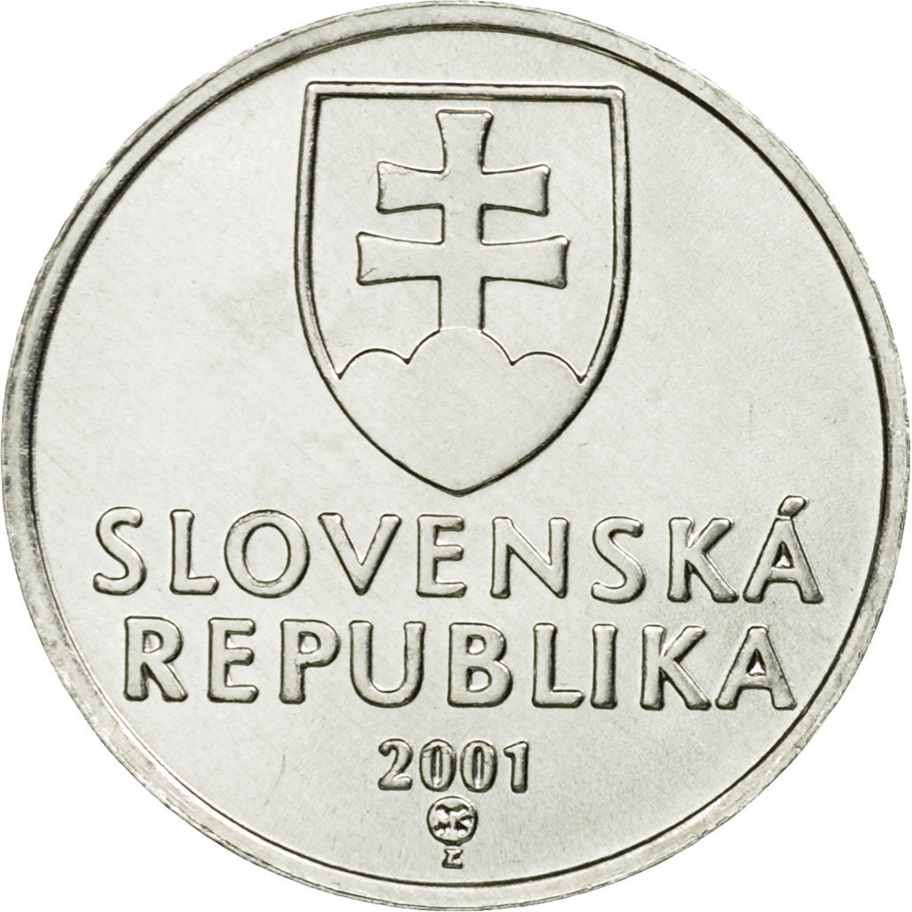 Coin, Slovakia, 10 Halierov, 2001, AU(55-58), Aluminum, KM:17