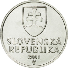Coin, Slovakia, 10 Halierov, 2001, AU(55-58), Aluminum, KM:17