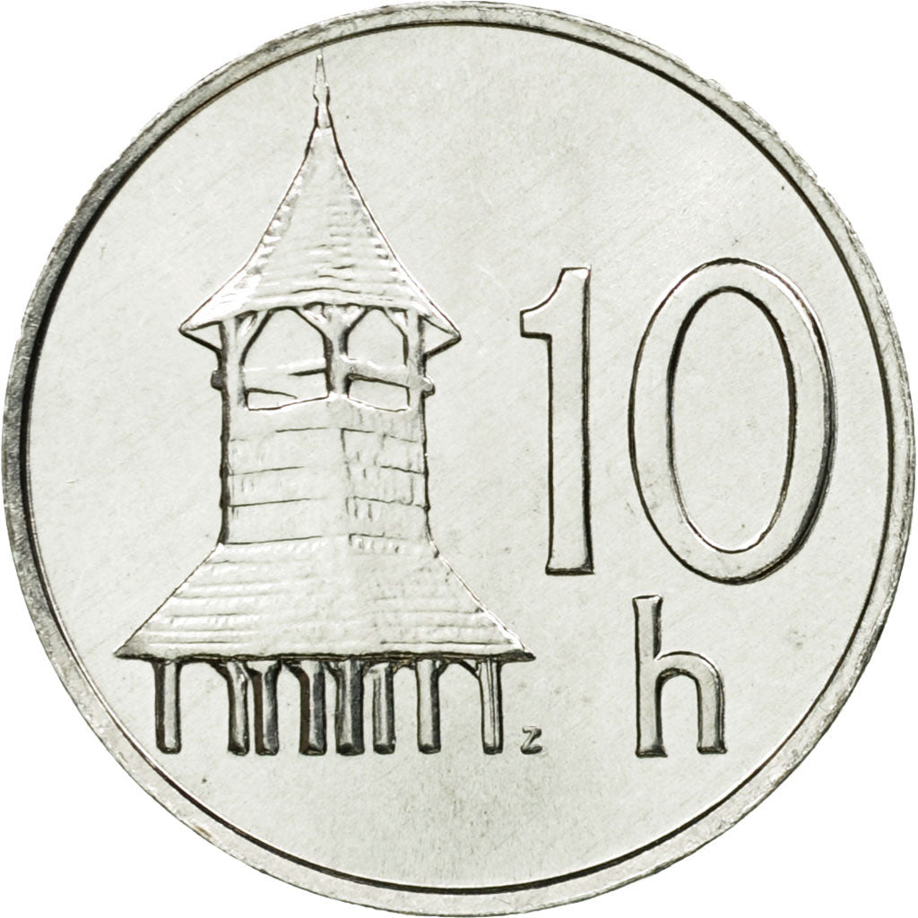 Coin, Slovakia, 10 Halierov, 2001, AU(55-58), Aluminum, KM:17
