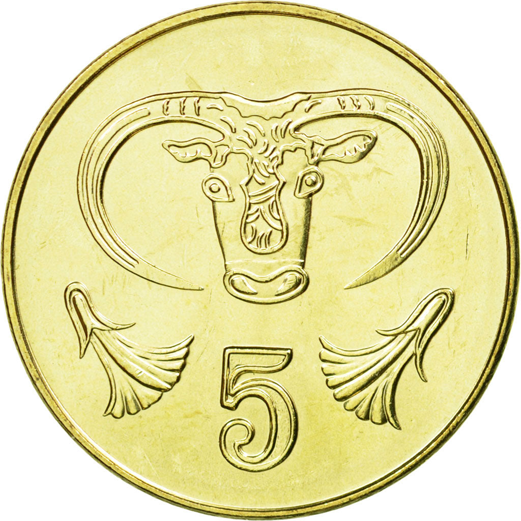 Coin, Cyprus, 5 Cents, 2004, MS(63), Nickel-brass, KM:55.3