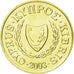 Coin, Cyprus, 2 Cents, 2003, MS(63), Nickel-brass, KM:54.3