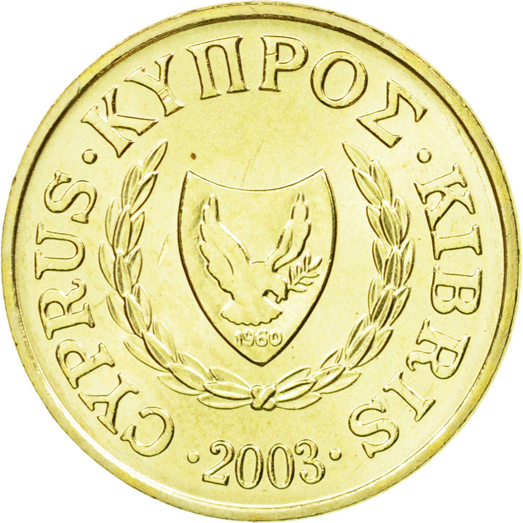 Coin, Cyprus, Cent, 2003, MS(63), Nickel-brass, KM:53.3