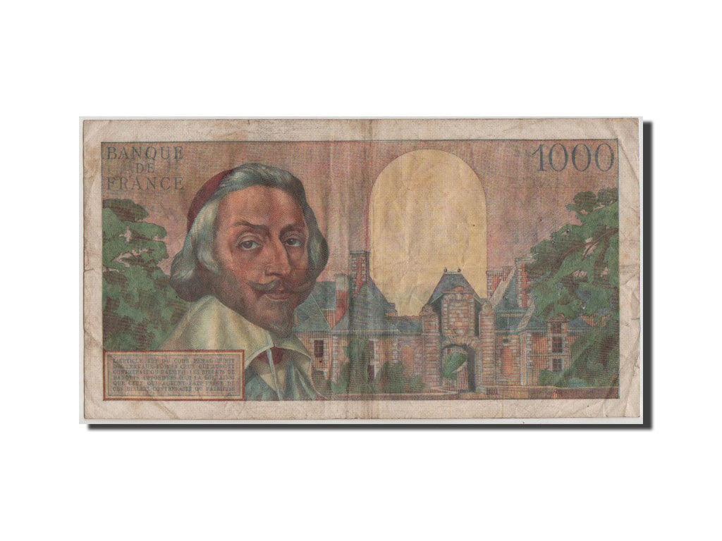 France, 1000 Francs, 1 000 F 1953-1957 ''Richelieu'', 1956, KM #134a,...